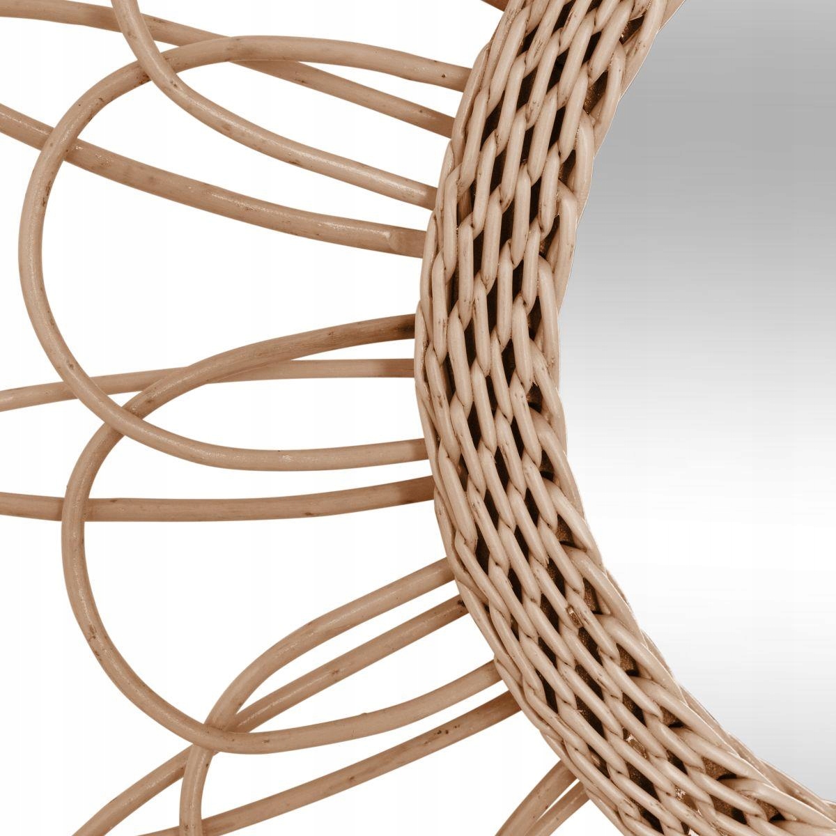 Lustro ścienne w stylu boho rustykalnym okrągłe Szerokość 560 mm