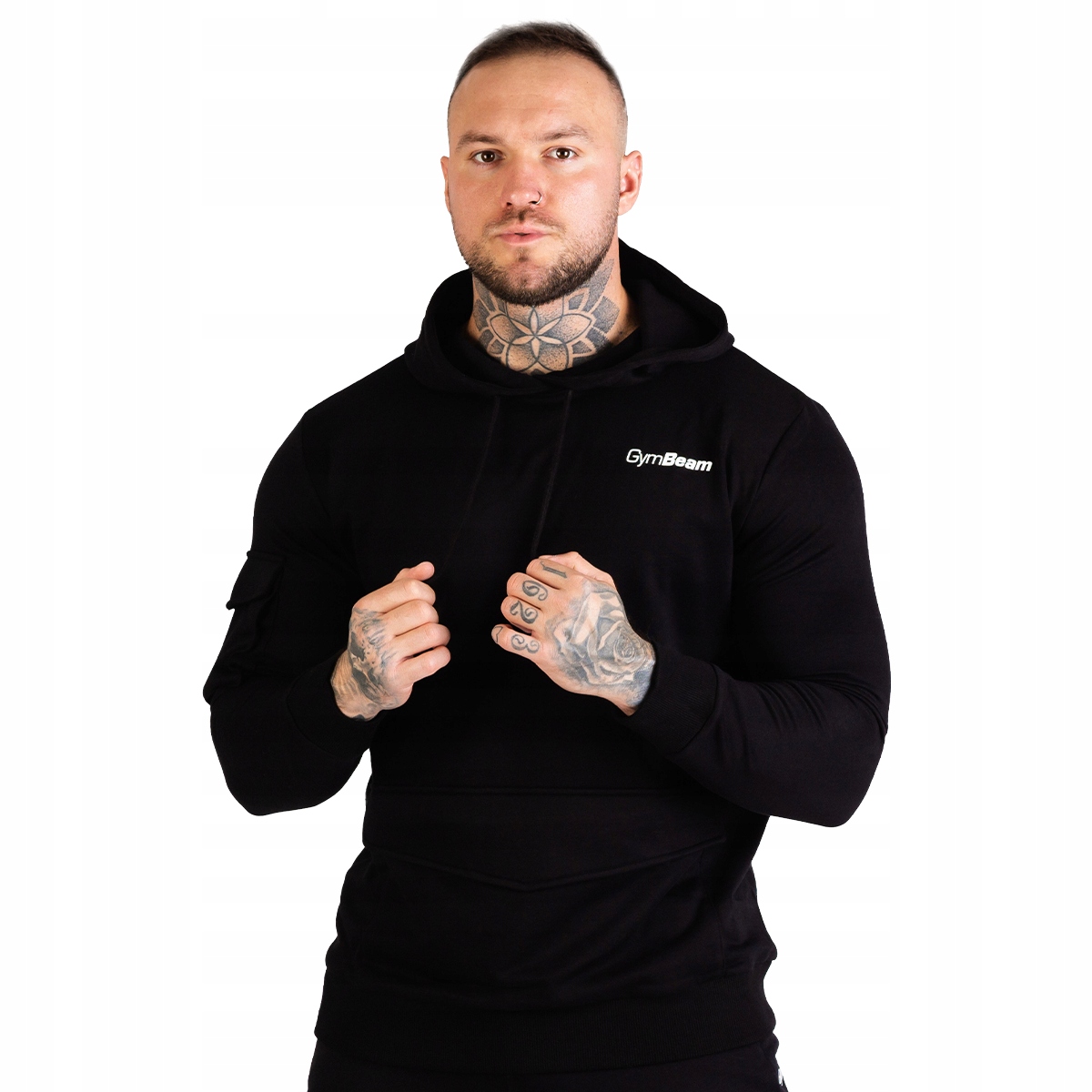 Ciepła Męska Bluza Z Kapturem Czarna GymBeam XL