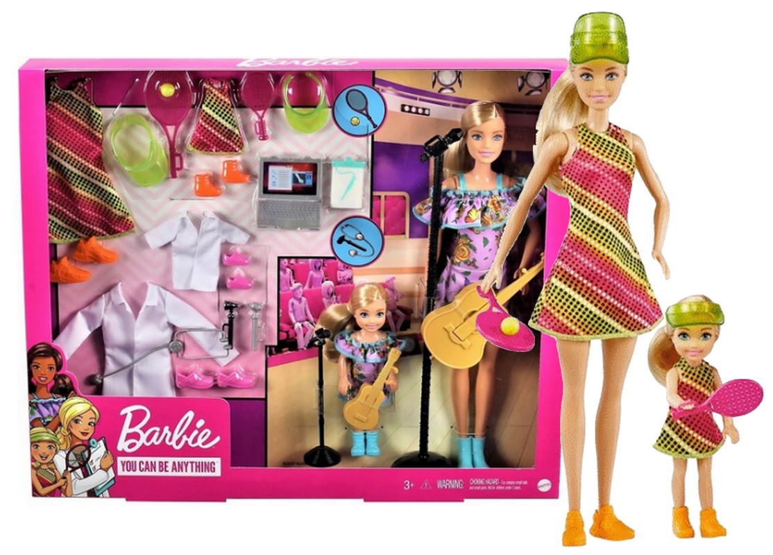 

Lalka Barbie Chelsea Kariera 2 lalki ubranka Gnf