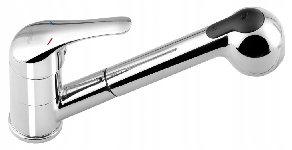 Hoffer stojanková drezová batéria s výsuvnou sprškou, chróm (424.070.1) /sm