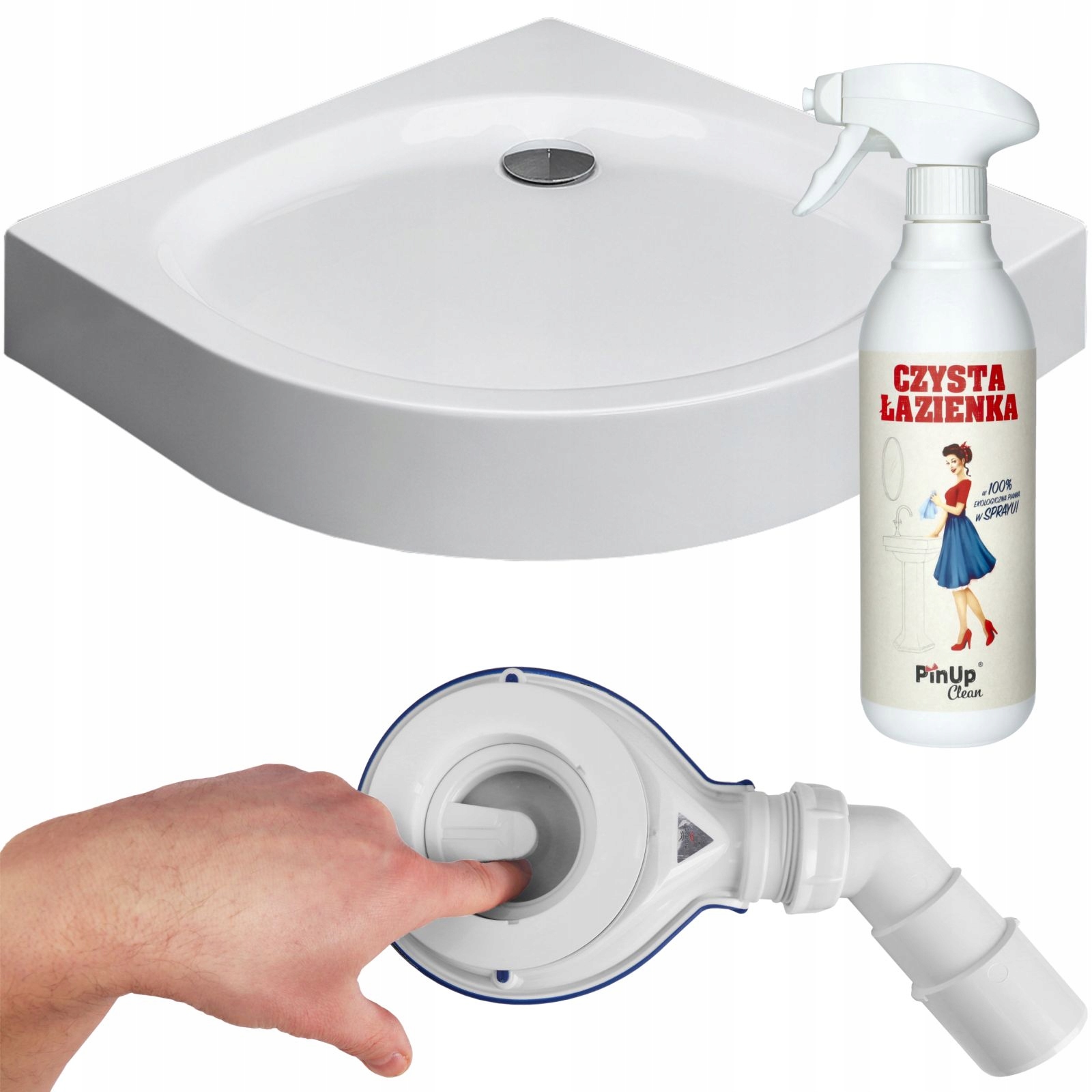 Brodzik prysznicowy antybakteryjny Patmos A Compact 80x80 syfon Premium