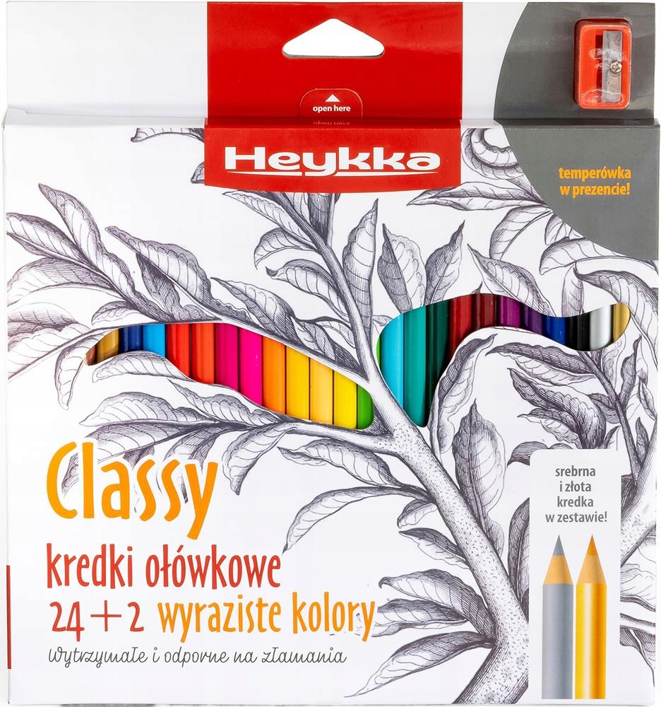 Kredki ołówkowe HEYKKA 24 / 26 kol + temperówka
