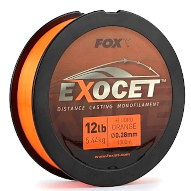 Żyłka Karpiowa Fox Exocet Fluoro Orange Mono 0.28mm 12lb 5.5kg 1000m Mocna