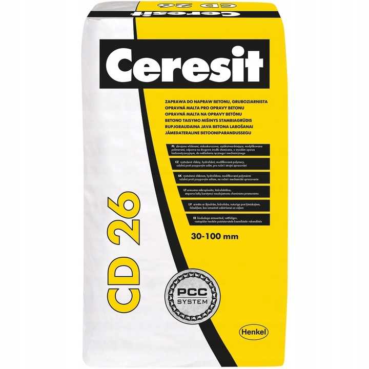 CD26 Szpachla Ceresit gruboziarnista do napraw betonu 25 kg 30-100 mm