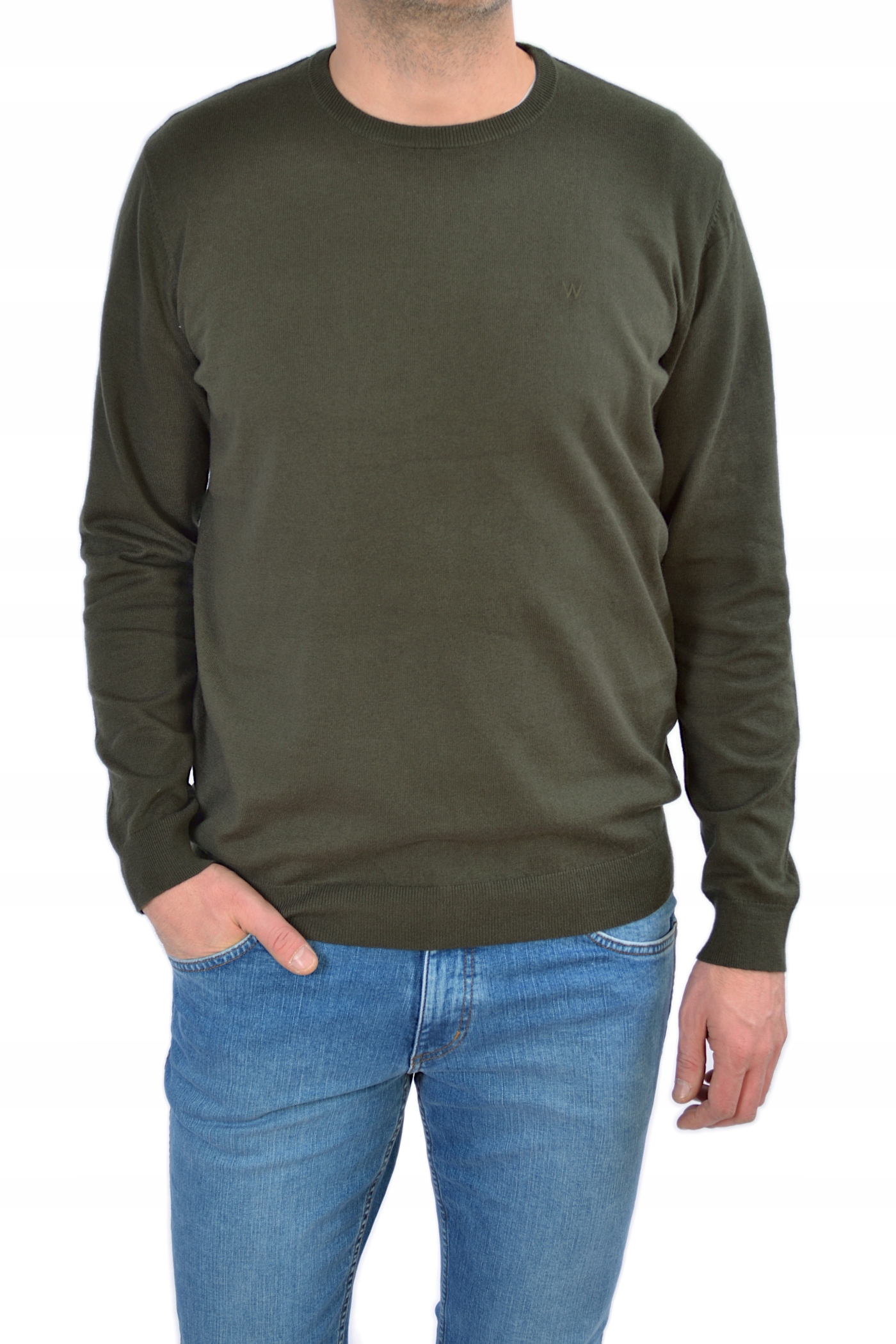 WRANGLER CREW KNIT ROSIN GREEN SWETER Z WEŁNĄ XL Marka Wrangler