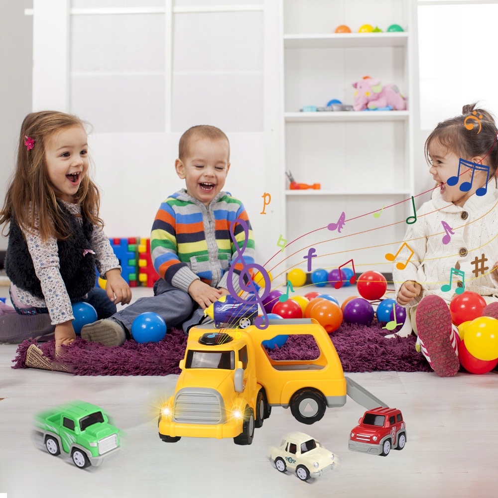 AUTKO DO ZABAWY SAMOCHODOWA ZE ŚWIATŁEM I MUZYKĄ DLA CHŁOPCÓW 5W1 Model samochód zabawka