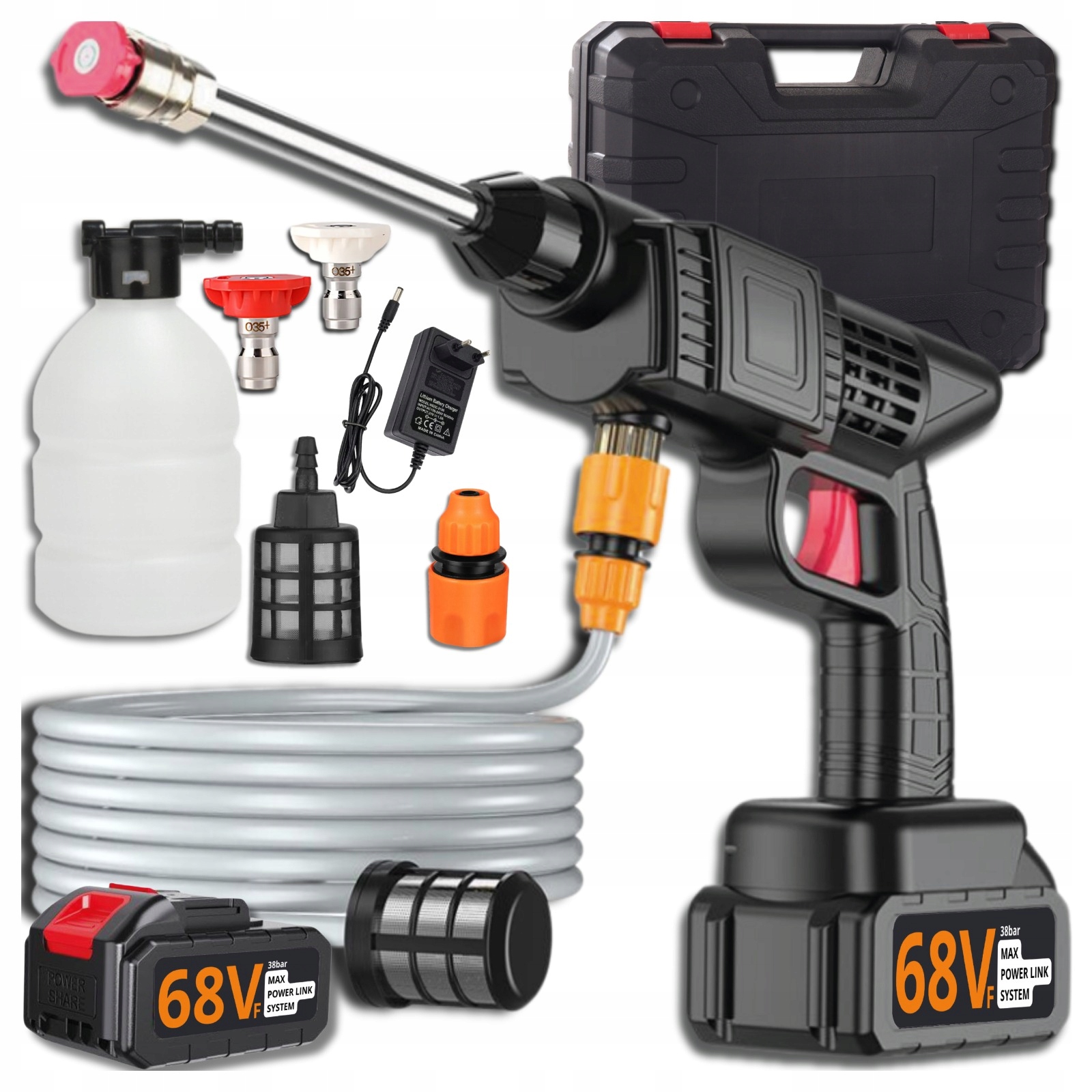 AKUMULATOROWA MYJKA CIŚNIENIOWA DO OGRODU, OKIEN I KOSTKI, ZESTAW POWER