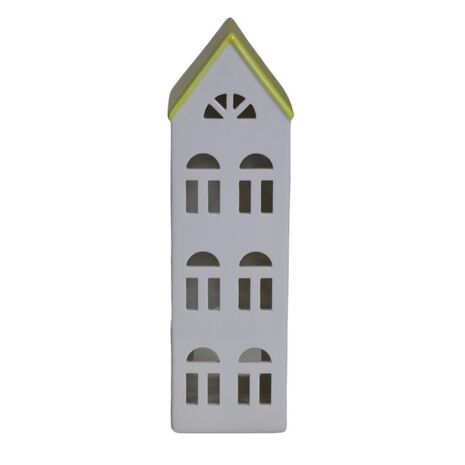 DOMEK DOM CERAMICZNY ŚWIECZNIK LAMPION KAMIENICZKA TEALIGHT NA PREZENT L