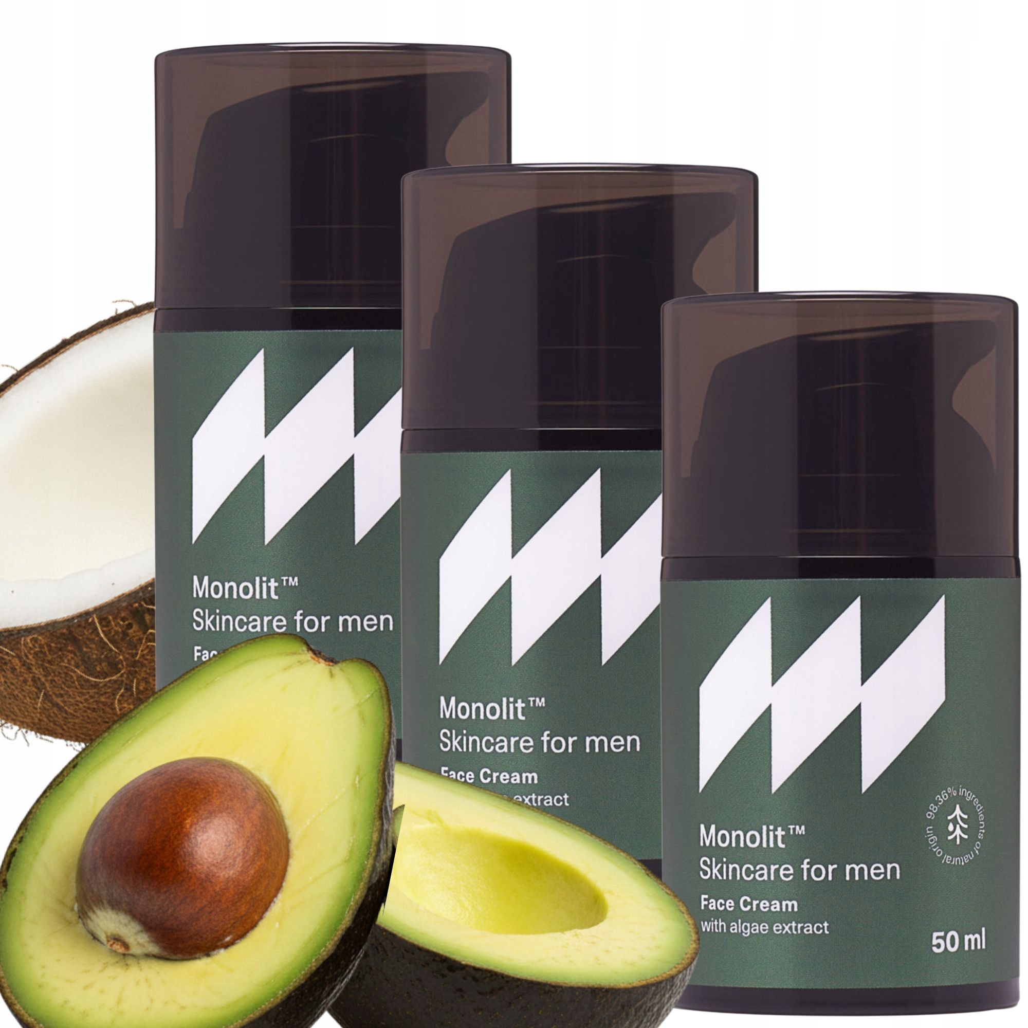 Set Třípak krém na obličej po holení pro muže Monolit s řasami 3ks