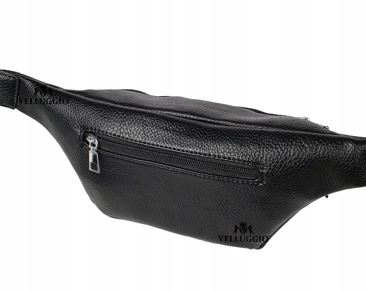 LISTONOSZKA TOREBKA DAMSKA POJEMNA NERKA SASZETKA CROSSBODY NA PASKU Kolor czarny