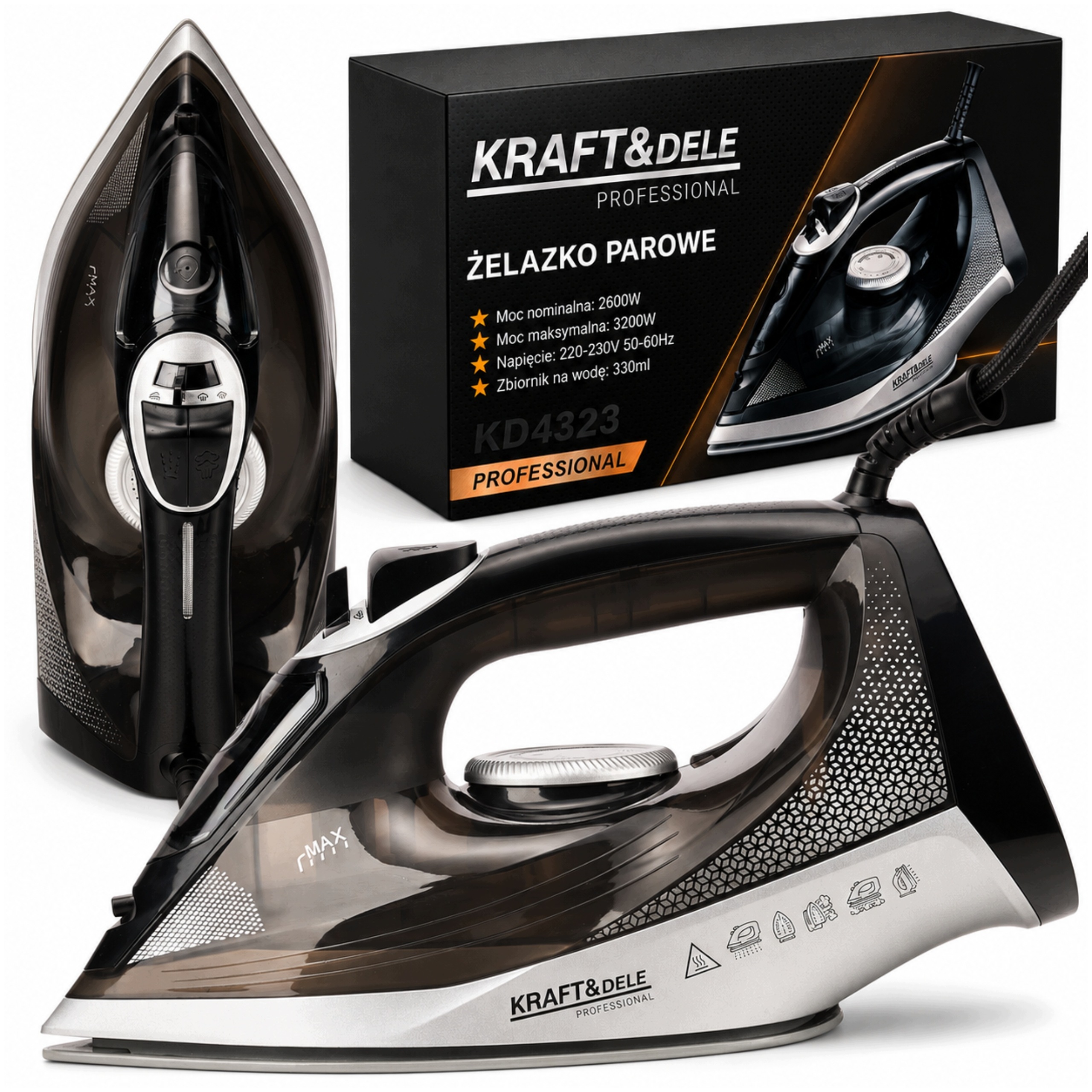 Žehlička Keramická Parní Žehlička Bezpečnostní Vypnutí 3200 W Anti Drip Anti Calc Silná