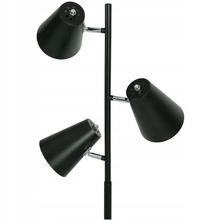 LAMPA Podłogowa Stojąca CZARNA 3xSPOT 146cm Loft
