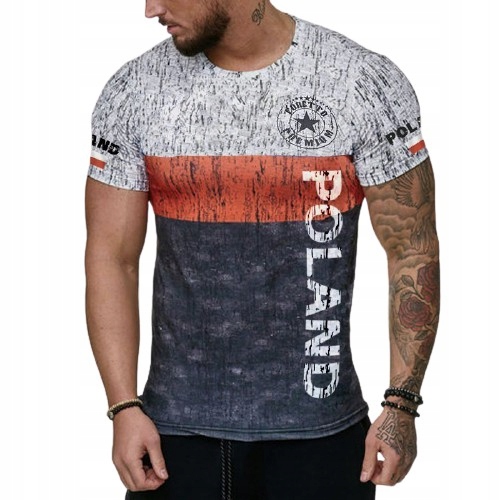 MĘSKA KOSZULKA T-SHIRT NADRUK 3D POLSKA M
