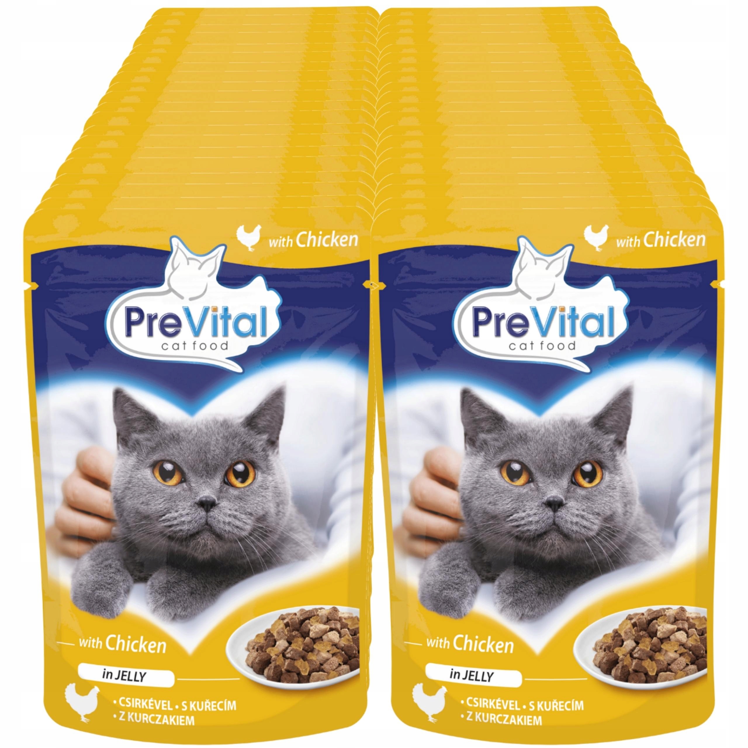 Mokré Krmivo Pro Kočky 48X100 G S Kuřecím Masem Prevital