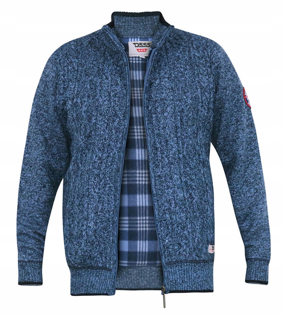 Velké Rozměry Rozepínací Svetr Na Fleecu Duke D555 Eccles 3XL, obvod 152 cm