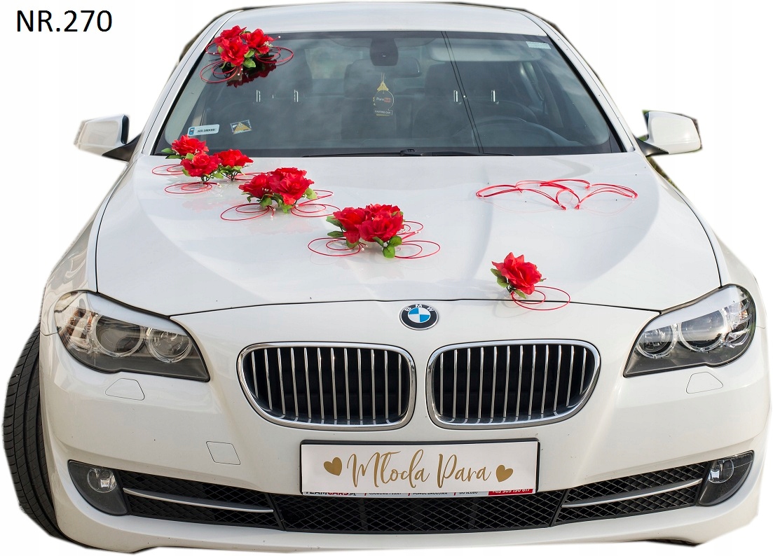 Dekoracja samochodu na ślub ozdoby na samochód