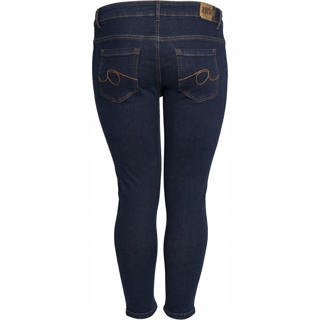 Plus Size Aprico Džínové Kalhoty Bavlna 7/8 Krásná Námořnická Modrá A084 56
