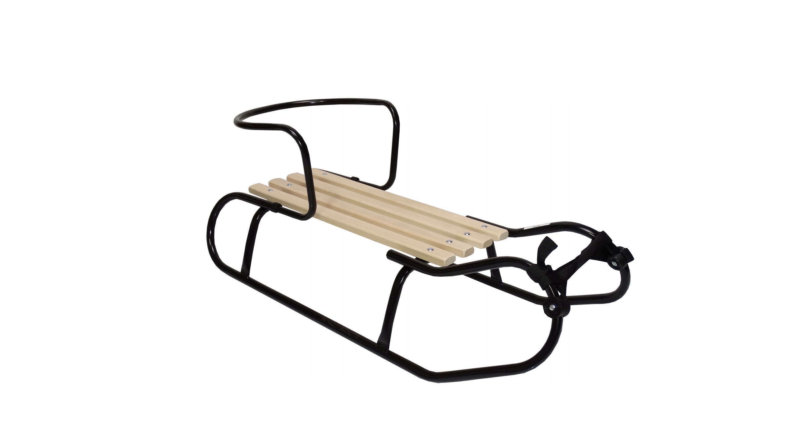 

Sanki metalowe z oparciem czarne