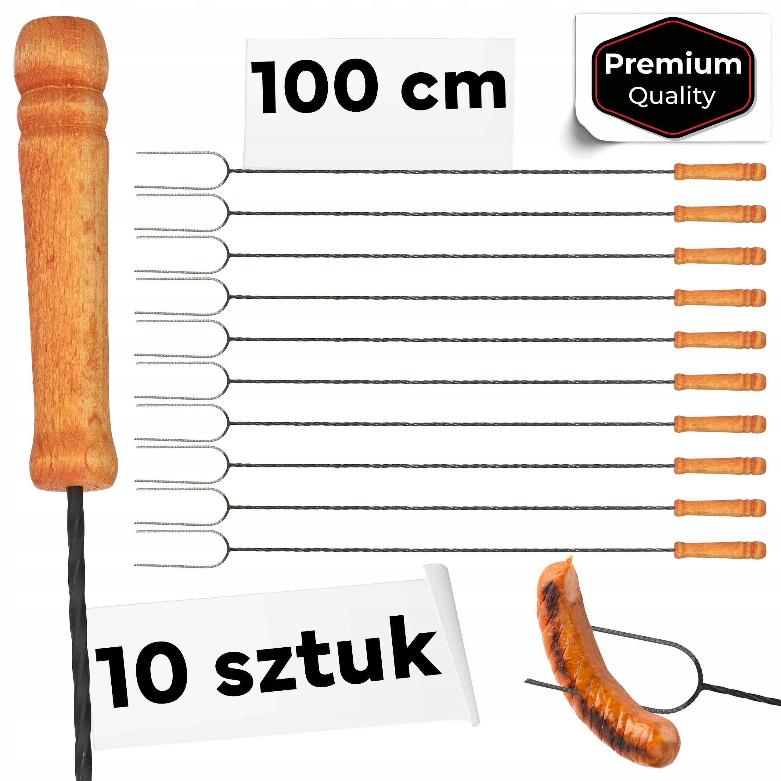 Widełki do ogniska KIJE 100 cm WIDEŁKI KIJE NA OGNISKO 10 szt