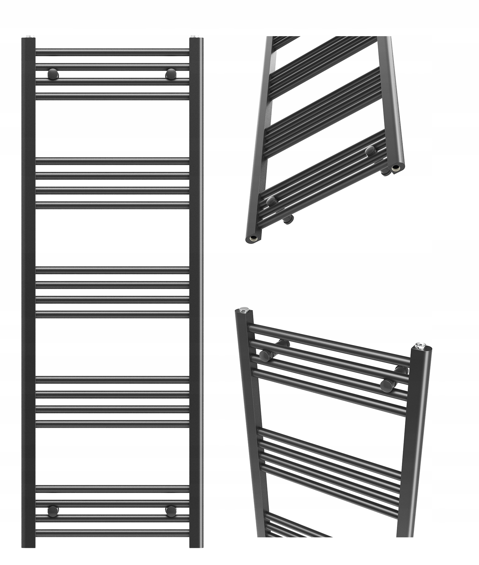 Kúpeľňový Radiátor Čierny Rebríkový 50x140 cm Moderný Radiátor Breno