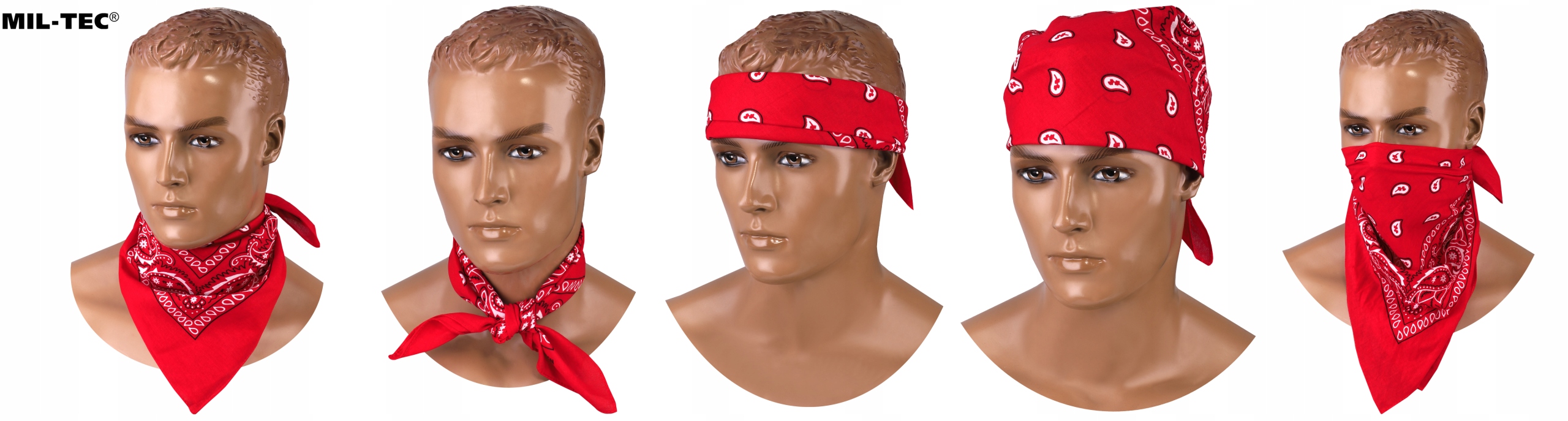 CHUSTA BANDANA BANDAMA WESTERN NA GŁOWĘ MIL-TEC Czerwona Płeć produkt uniseks