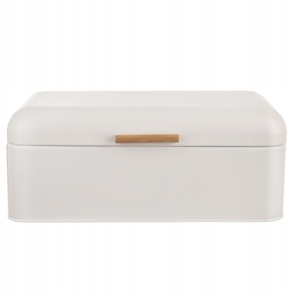 Chlebník Kovová kuchyňská nádoba na chléb, skladovací pečivo, bílá barva