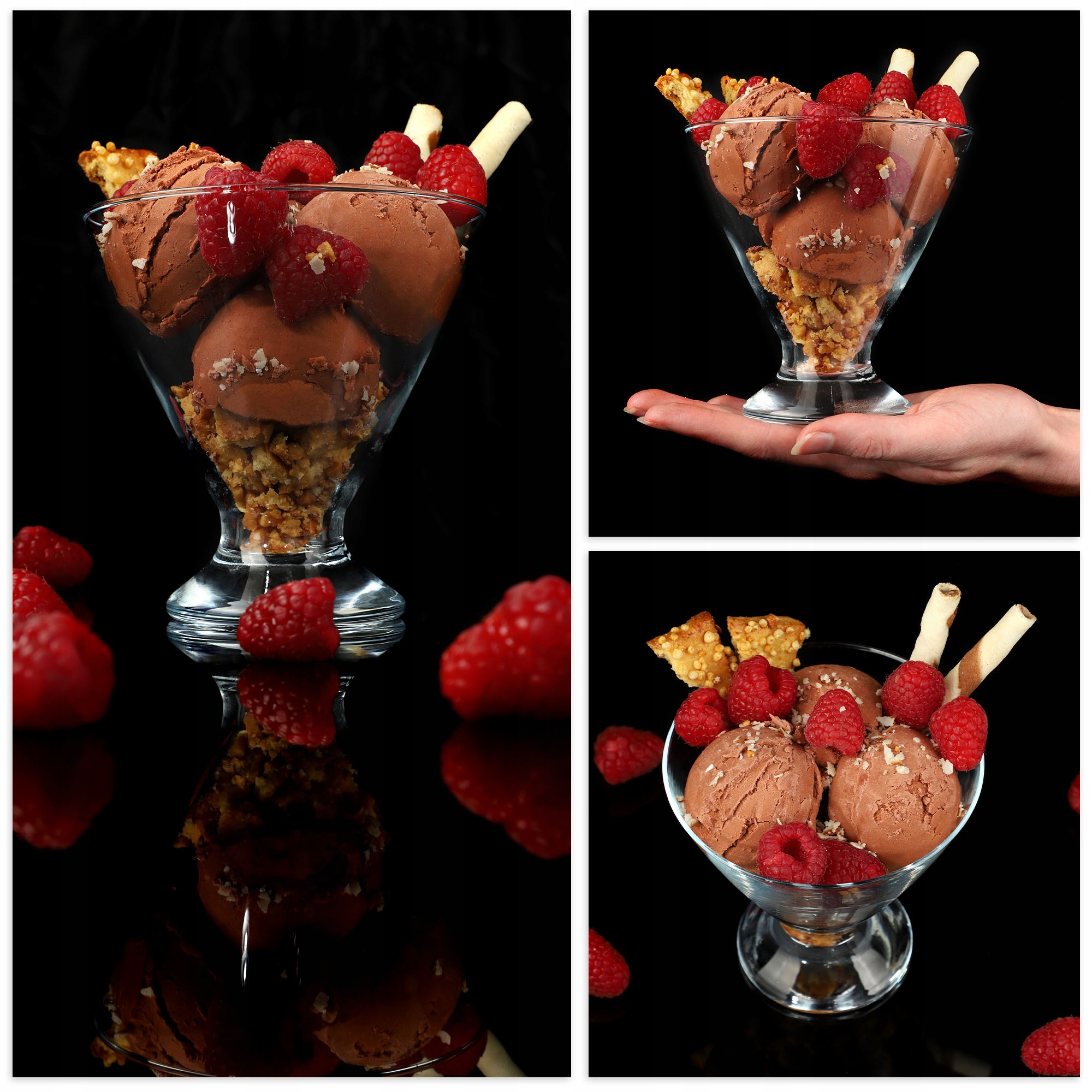 6x PUCHARKI DO DESERÓW LODÓW SZKLANE 460ml PUCHAREK NA LODY KOMPLET Materiał wykonania szkło