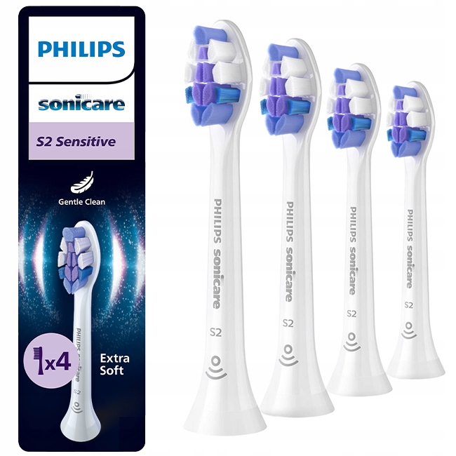 4x Końcówki do szczoteczki Philips Sonicare S2 Sensitive HX6054/87