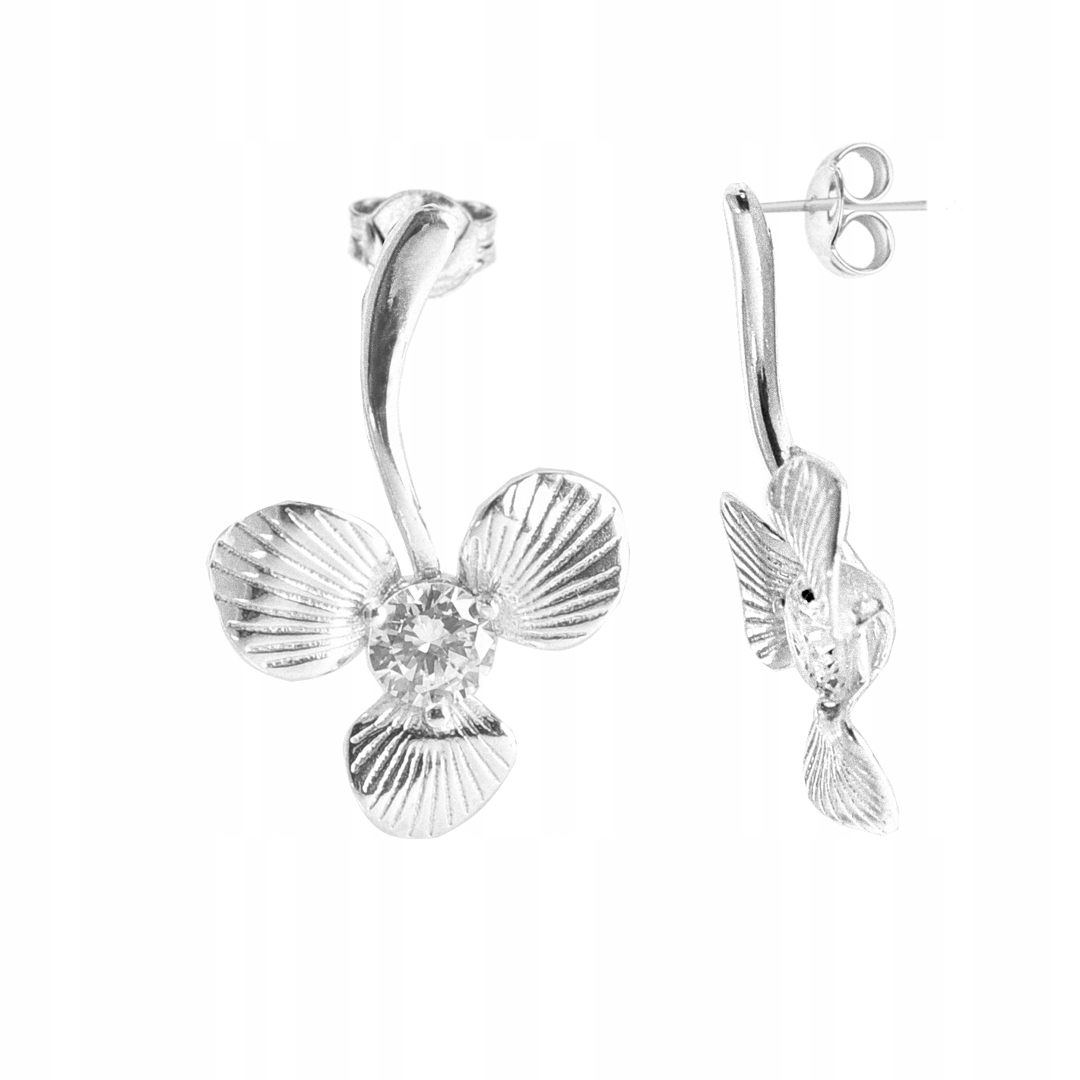Stříbrné Náušnice Květinové Tyčinky Ryzost 925 Zirkon