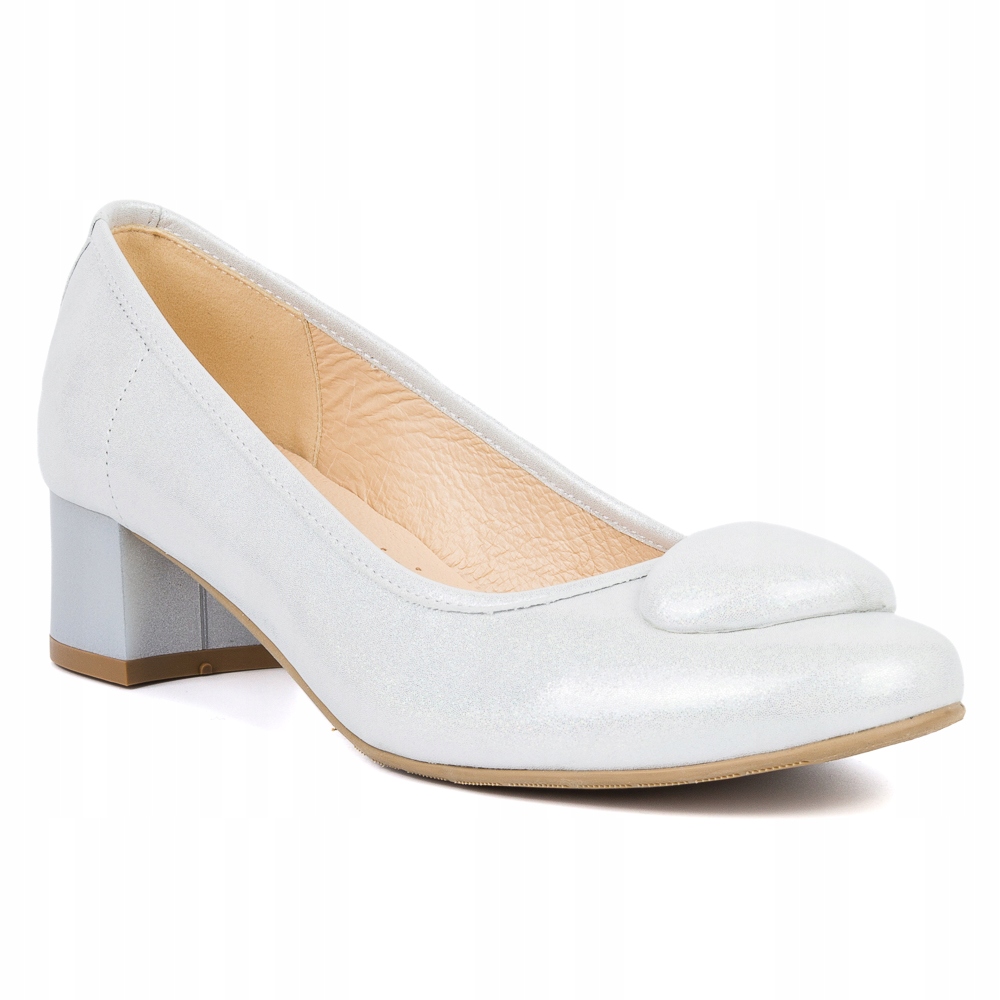 Dámské lodičky Laura Piacci 509 stříbrné, kůže na podpatku vel. 41 Sellecti