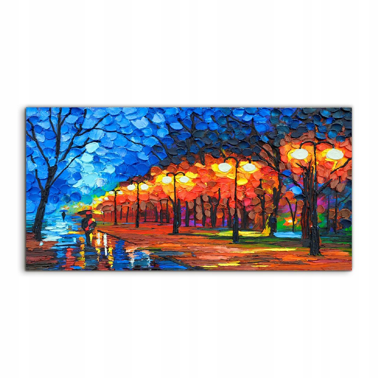 Akrylový obraz 100x50 s grafikou Park svetla noc