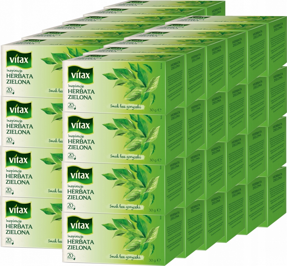 Herbata ekspresowa Zielona Vitax 20 torebek x48