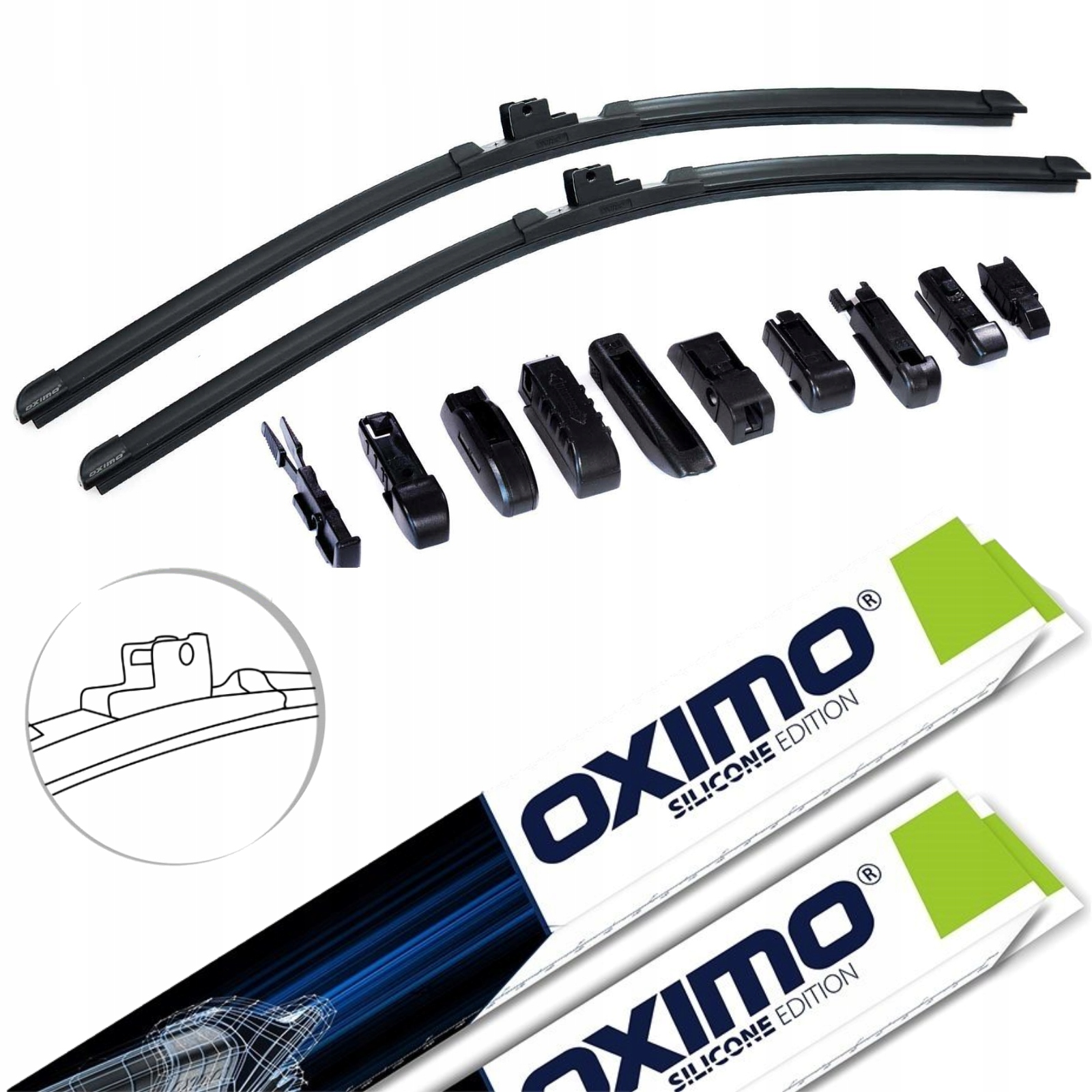 Wycieraczki Płaskie 700+550mm 70+55cm Oximo