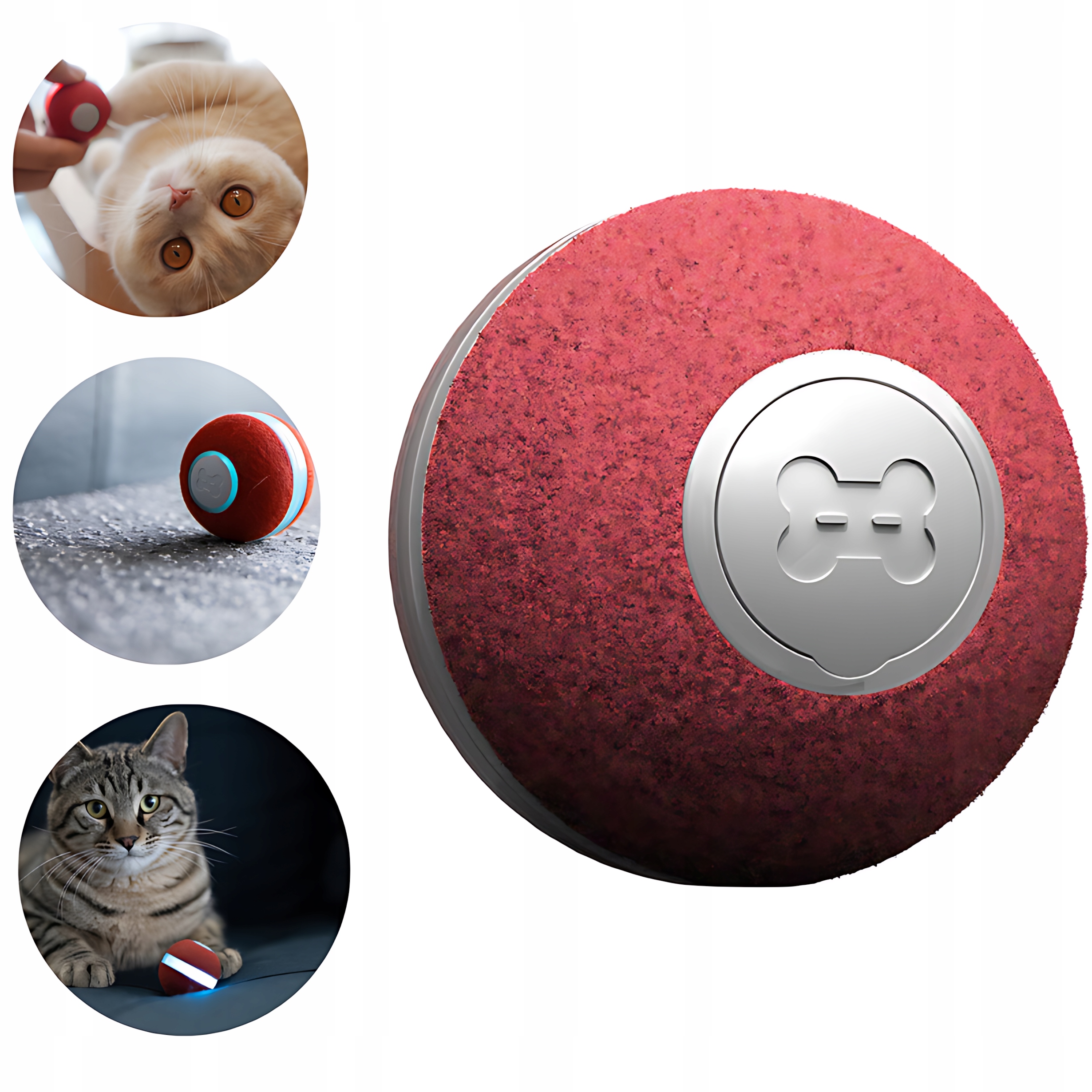 MINGE INTERACTIVĂ CHEERBLE PENTRU PISICI M1 FELT JUCĂRIE 3 MODURI LED 42MM