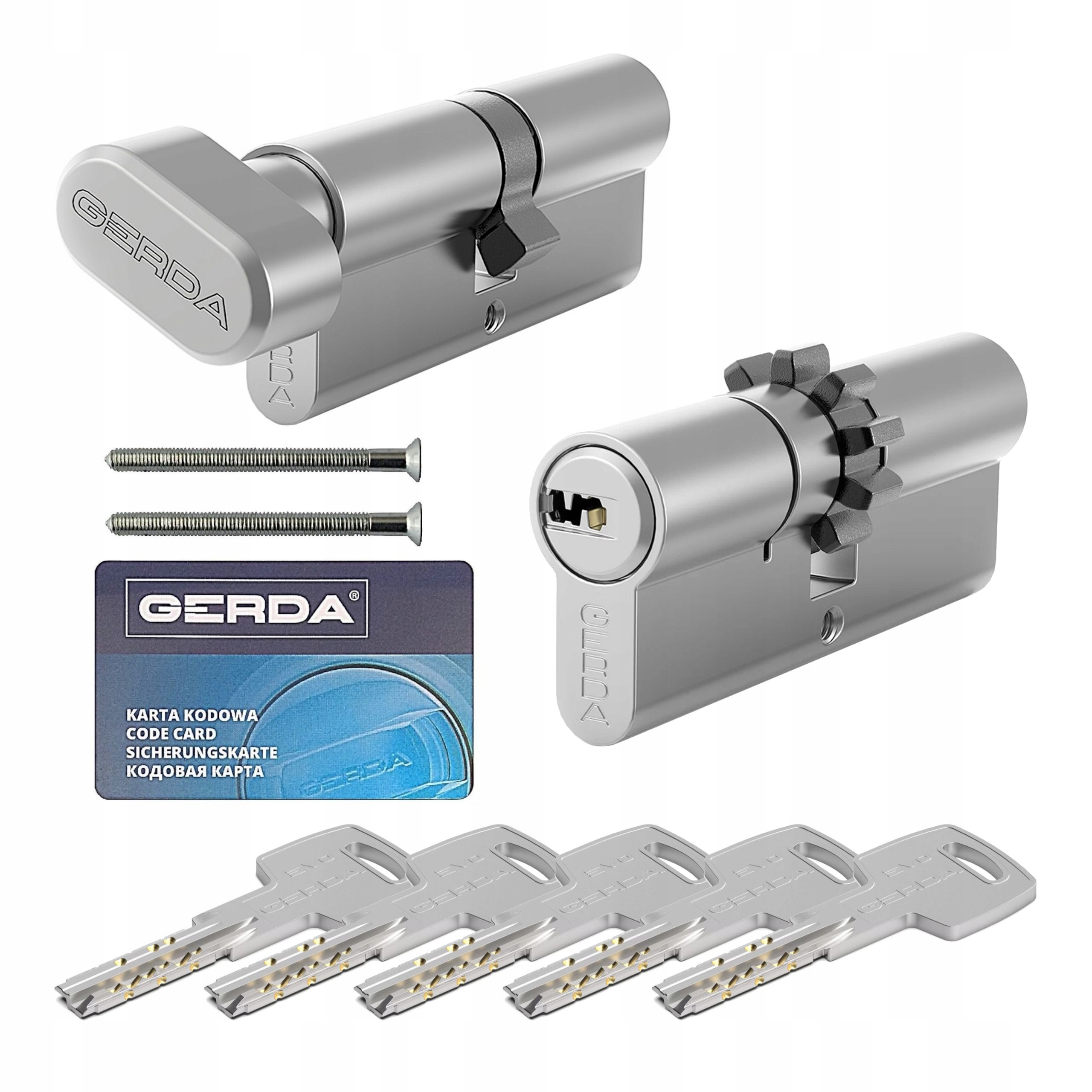 sada vložiek Gerda Evo 30/45Z s ozubením 30/45G s niklovým gombíkom