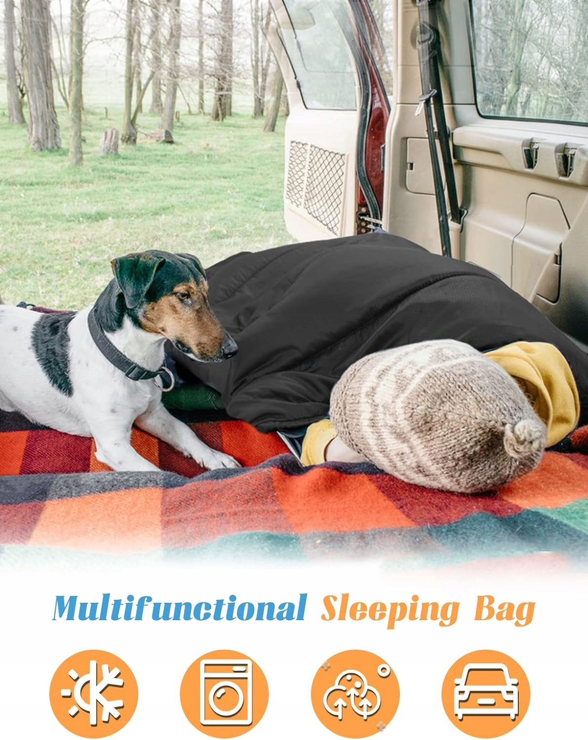 ŚPIWÓR ZIMOWY 4PORY ROKU 0~20°C WODOODPORNY FORCEATT SLEEPING BAG 210X80 Model 1010630