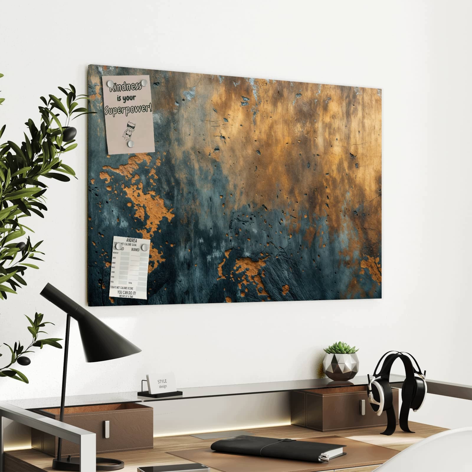 Magnetická tabule Zvětralé Stěna 90 × 60 cm