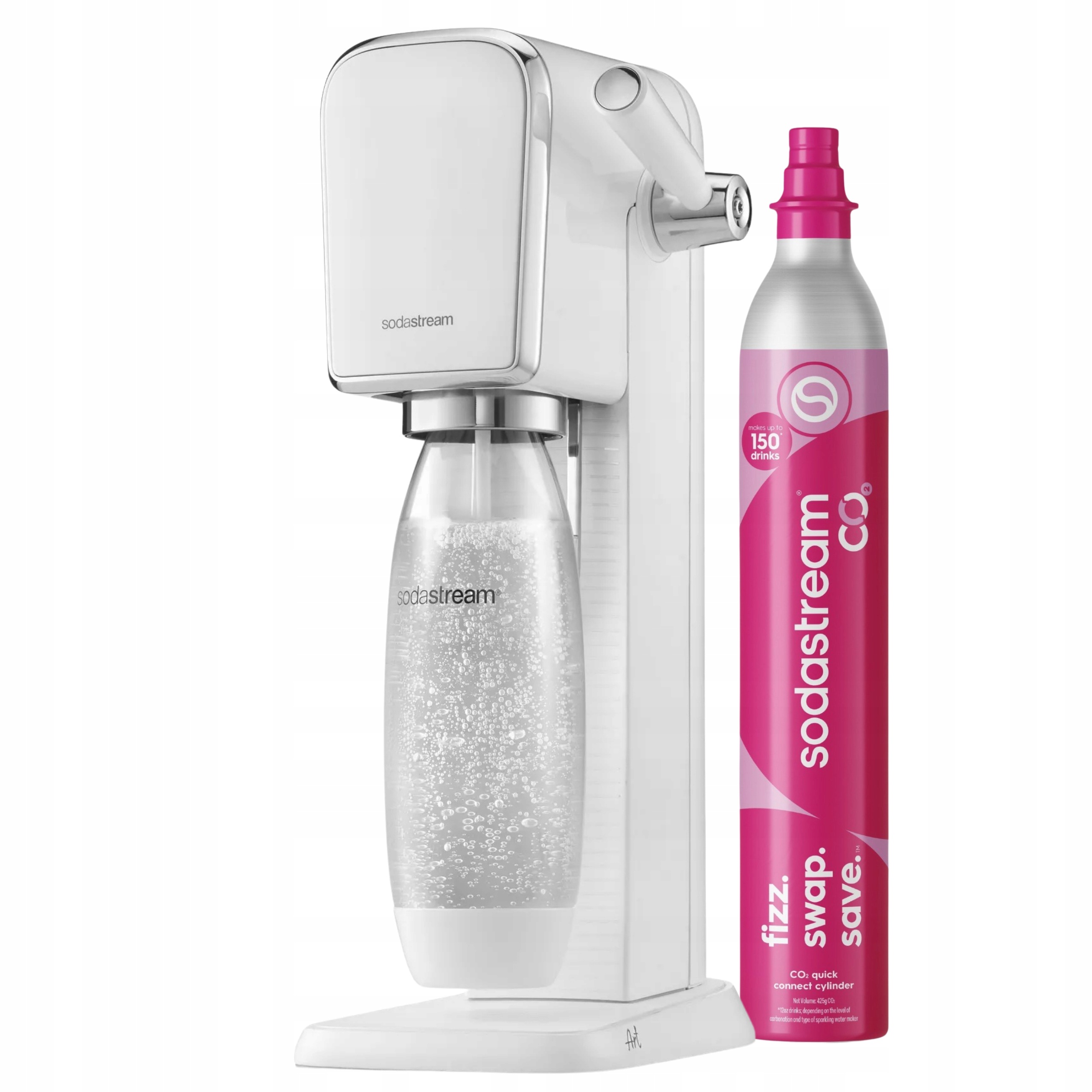 Výrobník Sody SodaStream Art Bílý na sycení vody, bombička CO2, plyn, láhev 1 l