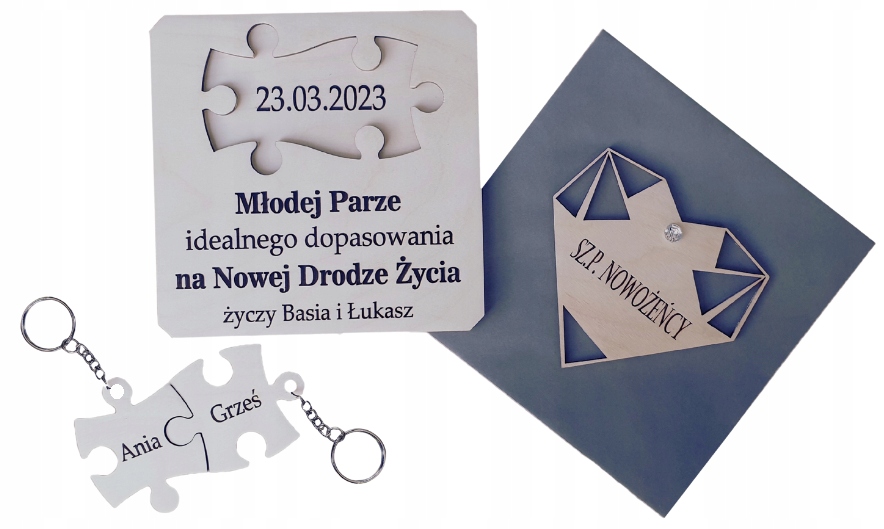 

Kartka Na Ślub, Puzzle Z Brelokami, Nowoczesna