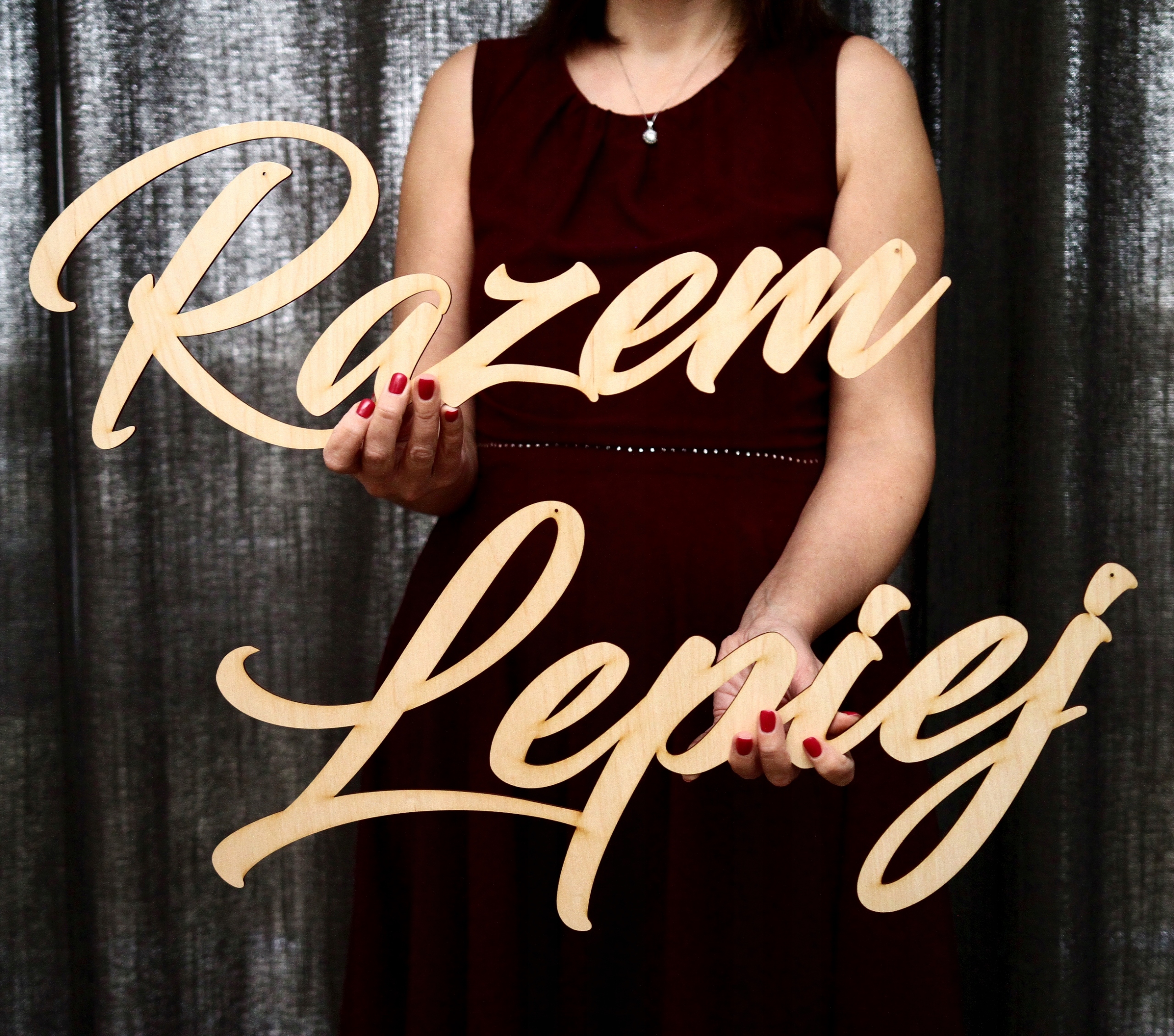 Nápis dřevěný Společně Lepší svatební dekorace na svatební hostina svatba o tloušťce 6 mm