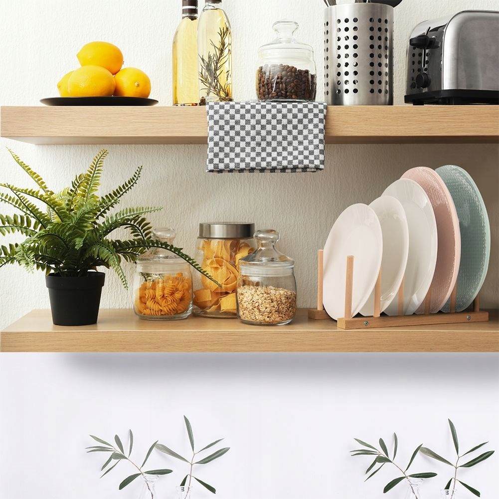 STOJAK ORGANIZER NA POKRYWKI TALERZE DESKI DREWNIANY 8 MIEJSC Rodzaj inny