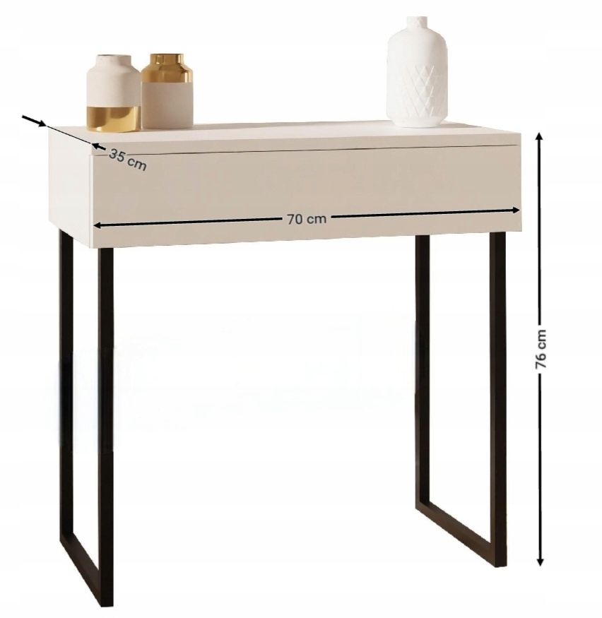 Konsola, toaletka, komoda z nóżkami, szerokość 70 cm Kod producenta 20001
