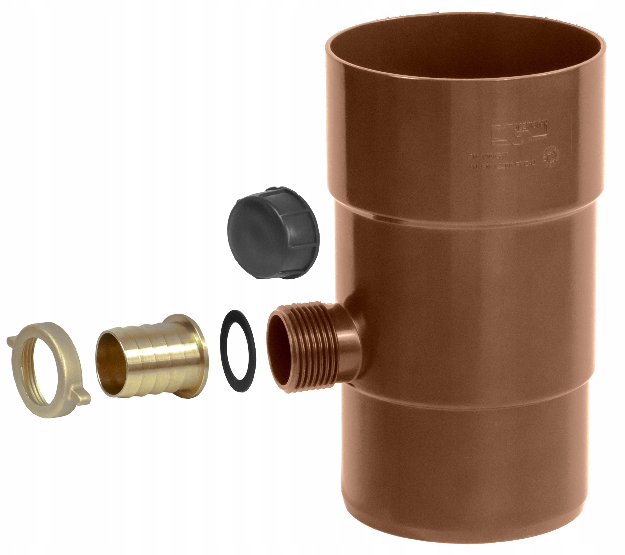 KACZMAREK PVC ODZYSKIWACZ ŁAPACZ WODY DESZCZOWEJ 100MM BRĄZOWY RAL 8017