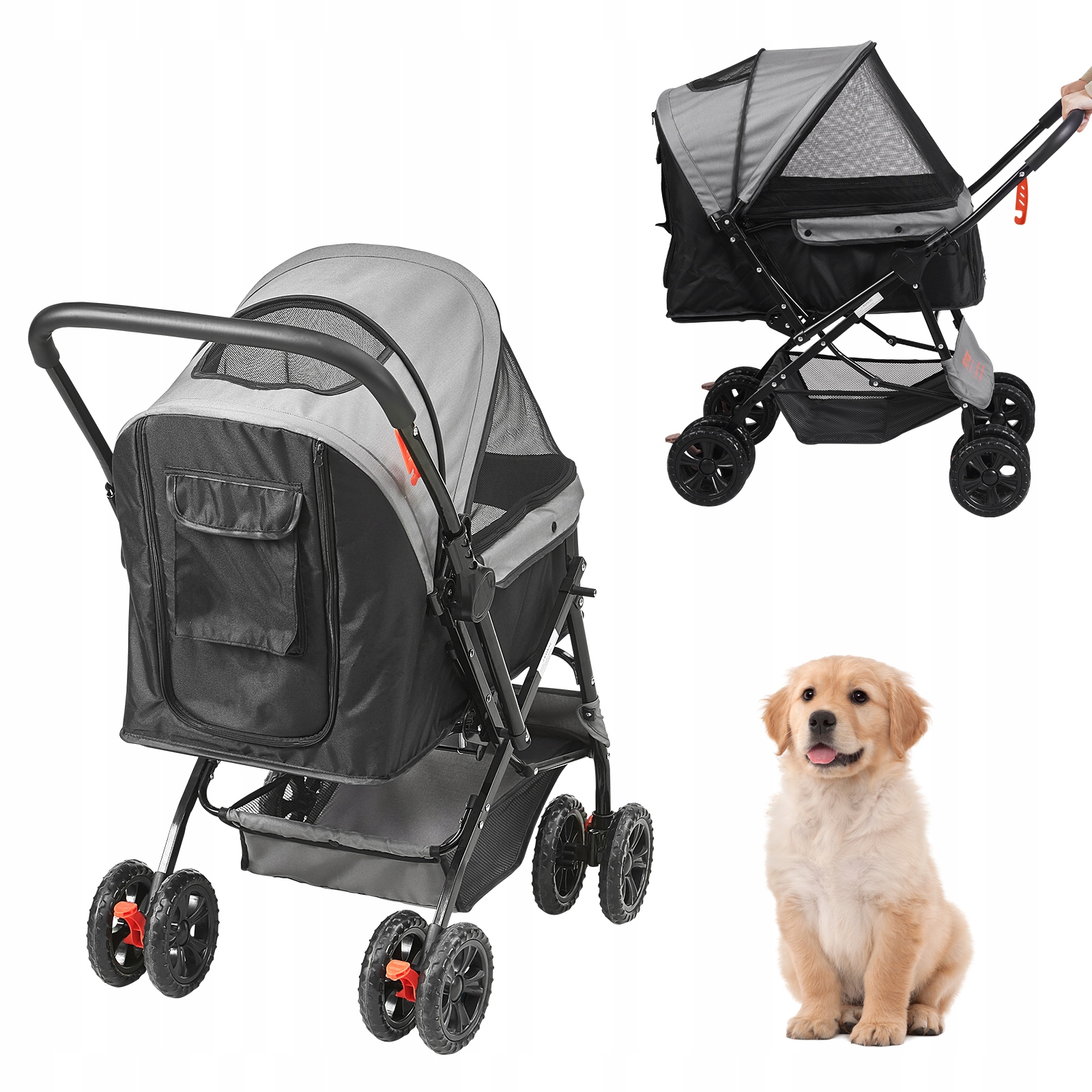 Levně Wózek Dla Psa 50x85x97cm Udźwig 20kg Nośność Składany Wózek Transporter