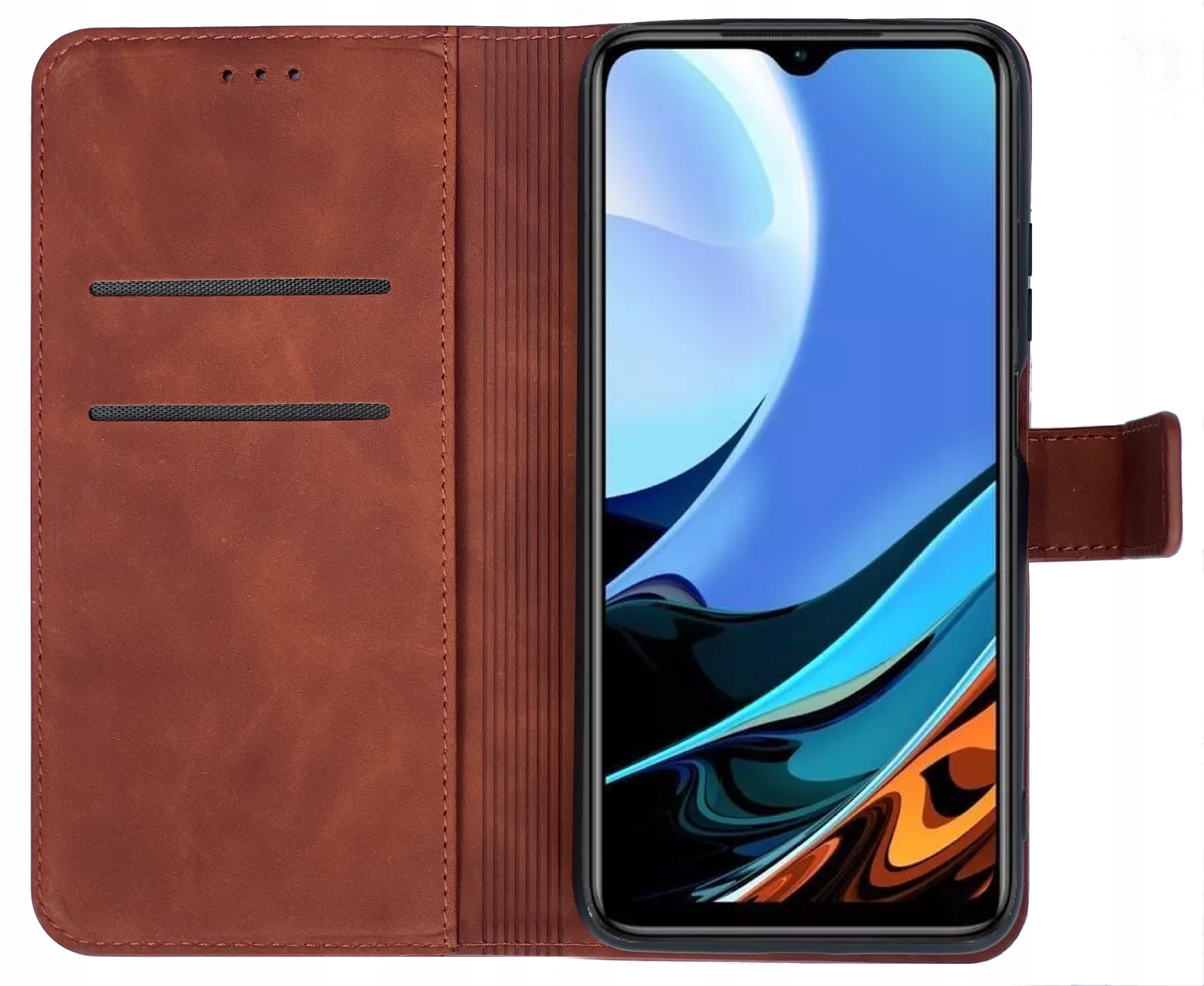 

Etui Z Klapką Skórzane Do Xiaomi Redmi 9T Szkło