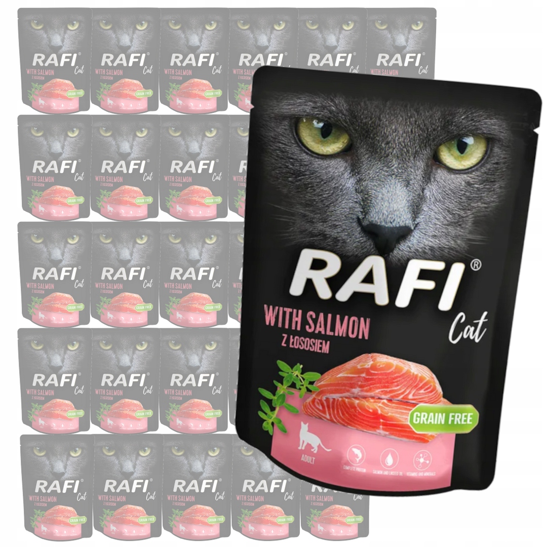 Rafi Cat Adult z Łososiem 30x300g Bezzbożowa Mokra Karma Dla Kota