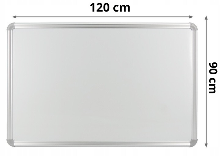 Tablica biała magnetyczna suchościeralna 120x90 cm Szerokość produktu 90 cm