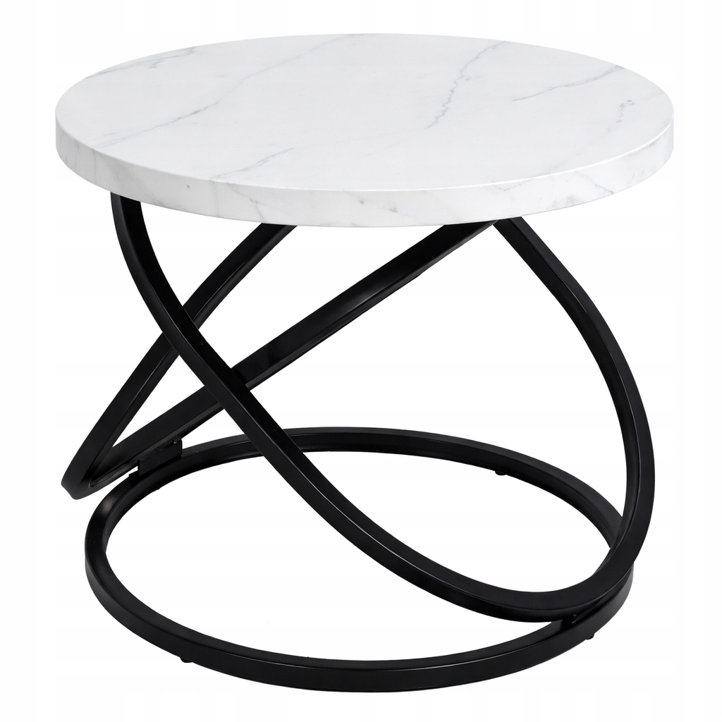 Konferenčný Stolík Okrúhly Moderný Galaxy Max fi 60 cm Lavica Biela Mramor