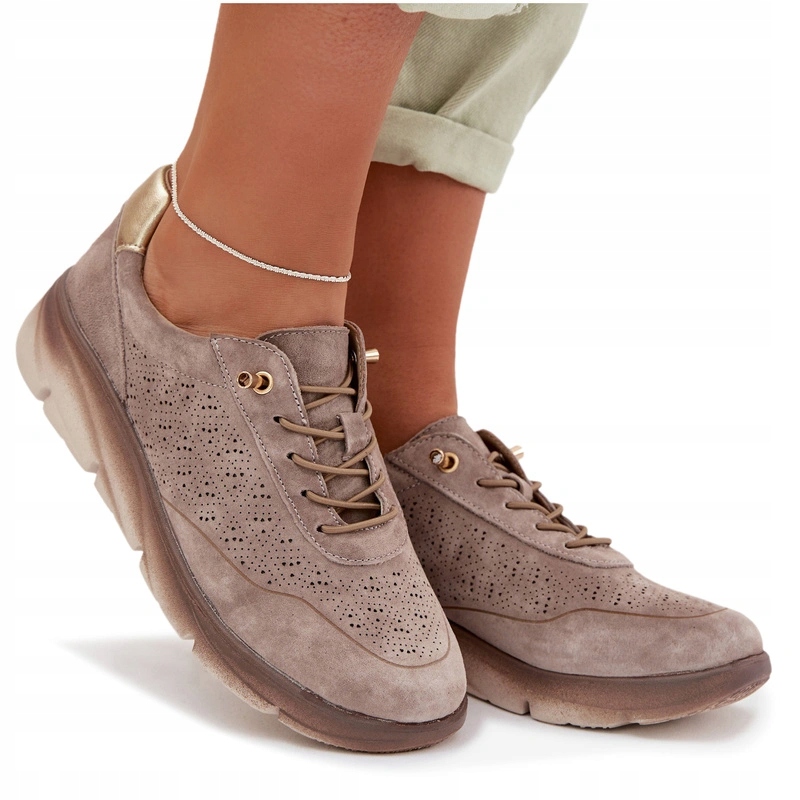 Polobotky Ažurové Kožené Lehké Sergio Leone SP-002 Šedé 37