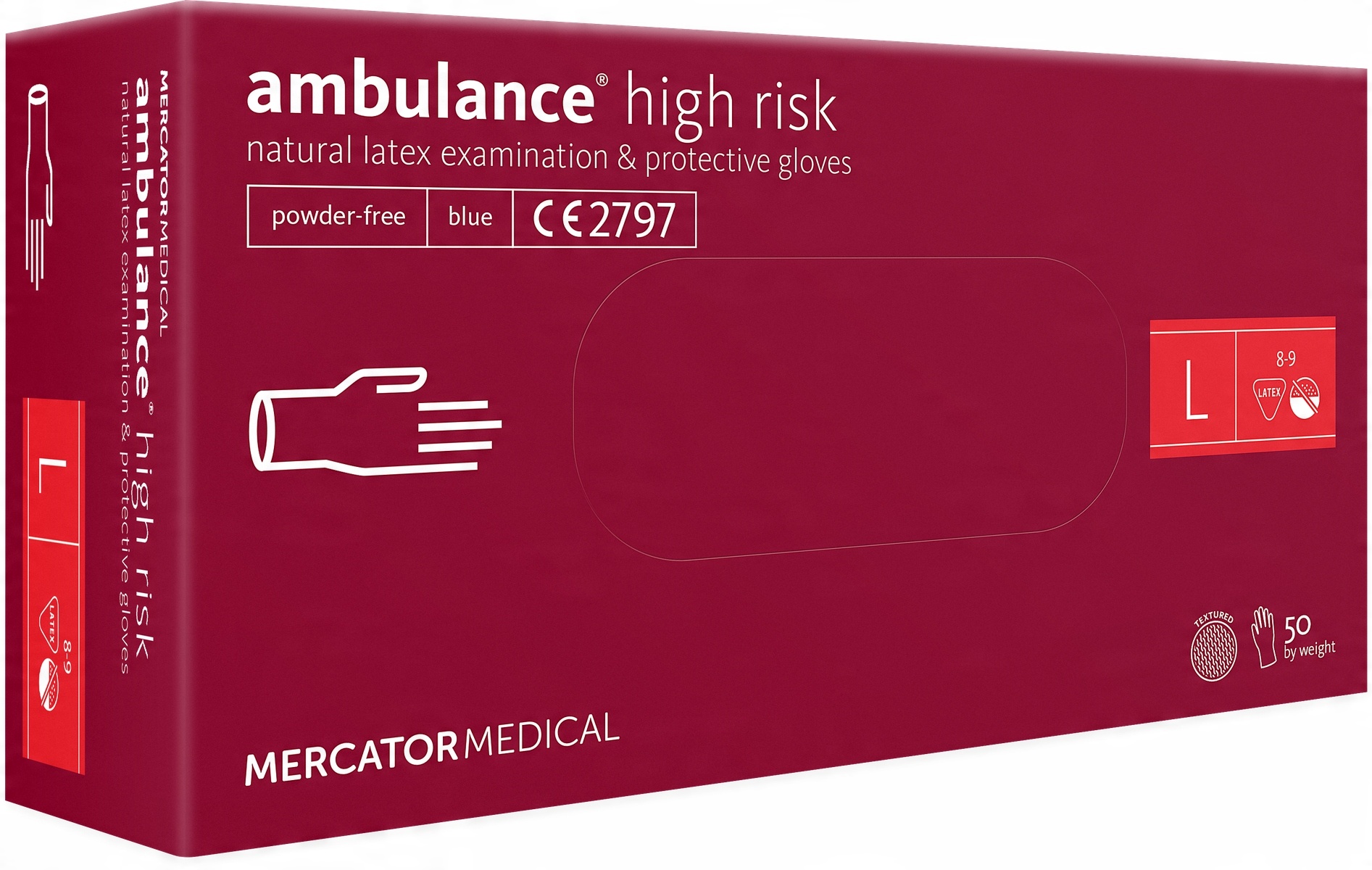 

Rękawice lateksowe Mercator Ambulance High risk XL